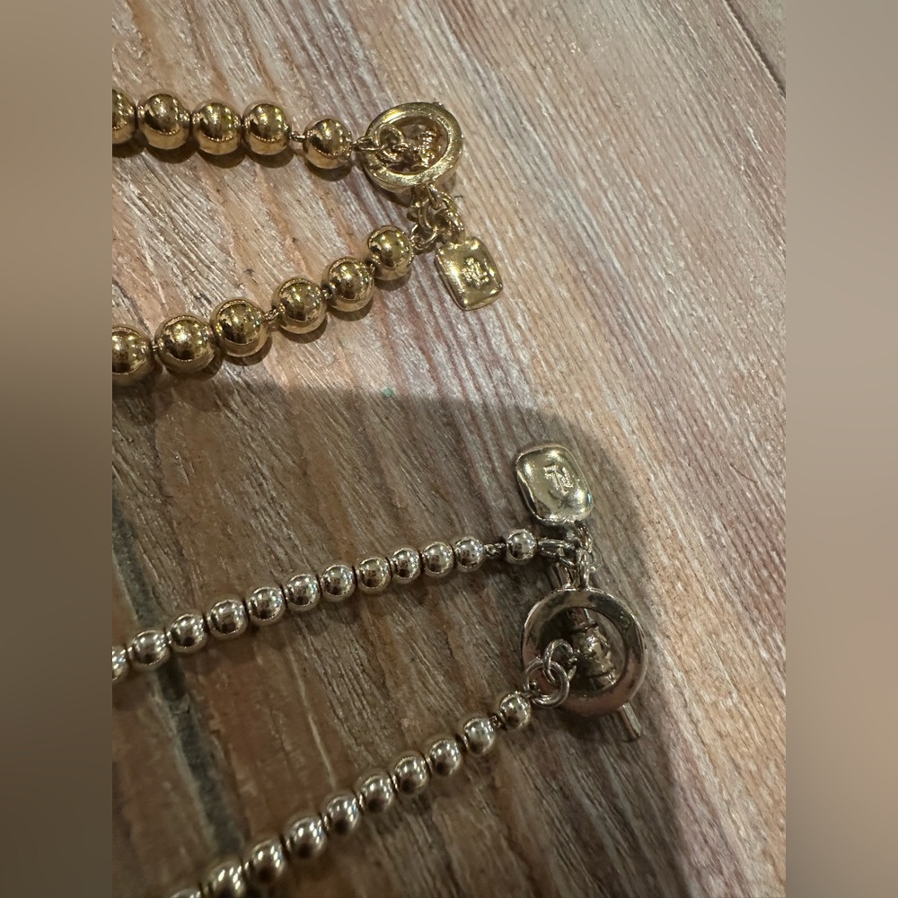 Ralph Lauren Elegant Gold and Silver Beaded Necklace Set - Picture 4 of 4